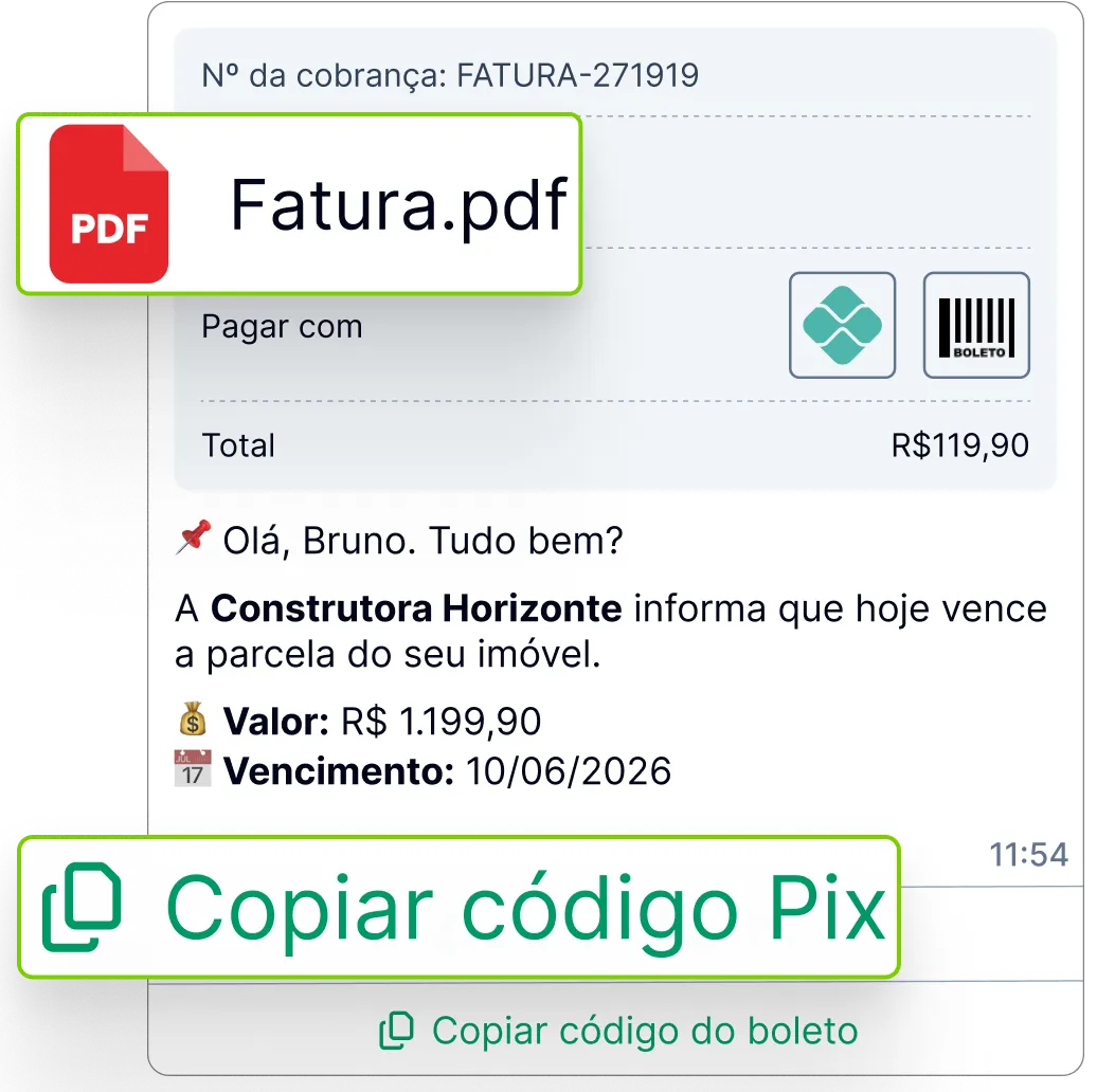 Automatize a cobrança de parcelas e boletos da sua construtora pelo WhatsApp